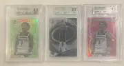 2020 Anthony Edwards Obsidian RC Lot (3) - Red/Green Flood #152 & # 101 BGS 8.5