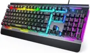 Gaming Keyboard, 105 Keys, All-Metal Panel, 15-Zone RGB Illumination
