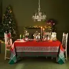 Cadeaux noel Rouge French Tablecloth square size 69x69 inches jacquard cotton