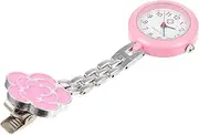 [WOFASHPURET] Nurse Chest Watch Lady Glasses Watch for Women Wrist Smartwatch Lapel Silver Watch Small for Women Badge Watch for Nurses Nursing Accessories for Nurses Nurse Bag Retro Alloy Pink