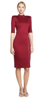 ALICE + OLIVIA Inka Mock Neck Zip Midi Bodycon Dress Size 8 NWT $350