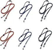 [Eskvom] 6 Pcs Glasses Straps- Adjustable Non-Slip Synthetic Leather Glasses Straps Glasses Chain Neck Cord Glasses String Holder for Kids and Adults, Multicolour, One Size