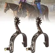 Zerodis Pack of 2 Western Spurs, Stainless Steel, Western Horse Pores with Rotating Gear, Retro Bronze, Low Carbon Steel, Horse Pores with Rotating Gear, Non-Rusting,