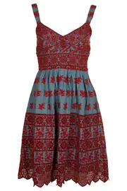 Border Broiderie Slv Less Dress--COL-32CD220