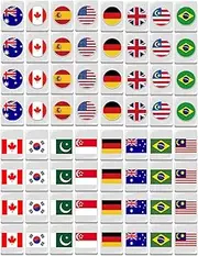 Travel Mahjong Set | 64X Flag Mahjong Tile - Portable Matching Blocks Table Card Playset for Birthday Kids Leisure Home Outdoor Gathering Family Indoor Adults Seaside