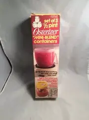 Osterizer Plastic Mini Blend & Store 3 Jar Container Set for Oster Blender