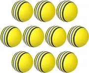 Sponge Golf Balls Indoor, 10X Stripe Practice Balls, Sport Training Family Games, Warm-up Aid for Indoor Outdoor Course