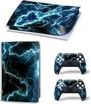 PS5 Digital Version Skin for Console and Controllers, Vinyl Sticker Play-Station 5 Skins, Wrap Decal Cover Protective Accessories for PS5 Digital Edition(Blue Stripe)