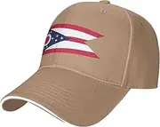 SSIULUS Ohio State Flag Casquette Cap Hats,Trucker,Baseball Cap with Snapback,Perfect for Summer,Golf
