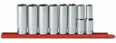 GearWrench DEEP SAE SOCKET SET 8Pcs 1/2" Drive 6-Point, Chamfered Opening