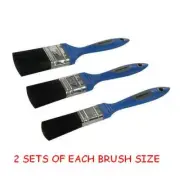 Silverline 6 PCE SET SOFT GRIP HANDLE SYNTHETIC PAINT BRUSH ,1", 1.5", & 2"