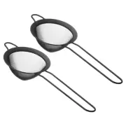 2pcs Fine Mesh Strainer Stainless Steel Cocktail Strainer Matte Black