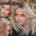 Straight Lace Frontal Wig13x4 Ash Blonde Highlights Human Hair Wigs For Women