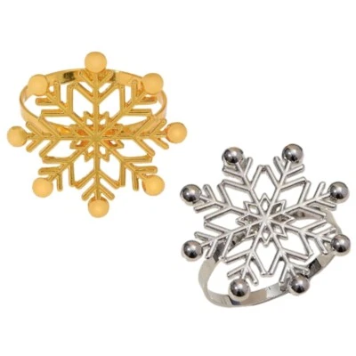 Pack of 6 Napkin Holder Snowflake Napkin Buckles Christmas Serviette Rings