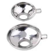 2pcs Funnels Liquid Kitchen Oil Funnel Stainless Steel Funnel