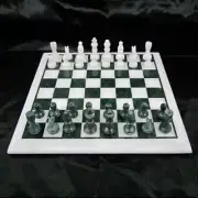 White Marble Chess Table Top, Marble Chess Top, Semi Precious Gifts Deco Chess
