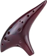 12 Holes Ceramic Flute Alto C d Burn Style Musical Instrument with Music Score for Music r and Beginner Brown 1