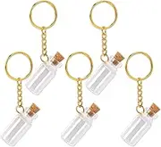 Mozeat Lens 5 Pcs Small Glass Bottles With Cork Lids,2ml Mini Glass Wishing Bottles Empty Spell Jars with Stoppers Tiny Glass Jars with Cork Stoppers for DIY Crafts Chrismas Tree Decoration
