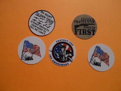 Pre Cut One Inch Bottle Cap Images SECOND AMENDMENT GUNS Free Shipping