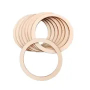100PCS 6cm Unfinished Wood Flat Rings Circle for DIY Craft, Ring Pendant and Connectors Jewelry Making Wood Color