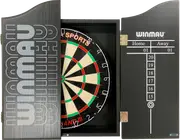 Micro Band 3 Dart Board Set Winmau Pro Line Black Cabinet + Darts