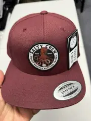 Salty Crew Deep Reach Burgundy Hat Octopus SnapBack Cap