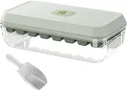 Square Maker - Push-Type Square Ice Freezer Mold | Non-Stick Stackable Ice Tray, Making Mold Set with Lid and Bin for Vodka, Coffee, Wine