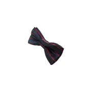 Boys Gunmetal With Red Stripes Patterned Bow Tie