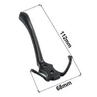 Sleek Black Zinc Alloy 3 Hooks Coat Hook Wall Mounted Robe Clothes Rack