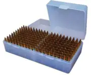 MTM Ammo Box 200 Round Flip-Top 223 204 Ruger 6x47, clear blue (RS200-24)