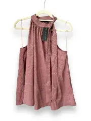 New Look Dusty Pink Leopard Print Halter Neck Top Size 10