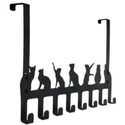 Black Cat Over The Door Hooks Hangers Decorative Towel Rack for Bathroom