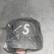 Supreme World Famous S Logo 6 Panel Hat Grey SS25 Snap Back