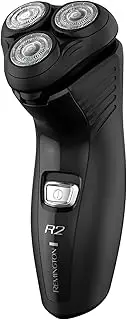 [REMINGTON] Men's Power Series R2 Rotary Corded Shaver, R2000AU, Ideal for Sensitive Skin, Stainless Steel Dual Track Blades, 3 Flexing Shaving Heads, Black