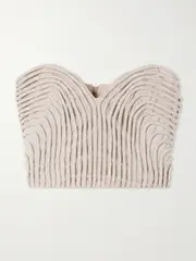 [Andres Otalora] Andres Otalora - Prateek Embroidered Linen Corset Top - Off-white - US10 US 10 Off-white