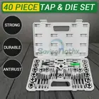 40Pcs Screw Screwdriver Thread Tap and Die Set Wrench Hand Drill Metric Tool-NEW