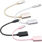 BRIGHTFUFU Braided Type C to USB Female Adapter Cable OTG Data Transfer Charging Extender for USB Devices Compatible with Smartphones Tablets and Laptops Black