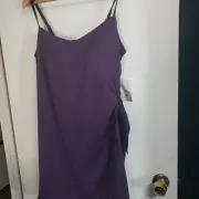 lands end swimsuit/ Swimskirt Womens 16 Purple Wrap One Piece Lycra Xtra Life