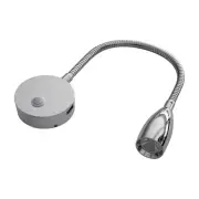 Chrome Gooseneck 12V LED Reading Light with USB Charging Port for Caravan RV