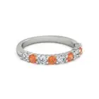 925 Sterling Silver Round 2.50 MM White Cz Fire Opal Half Eternity Women Ring
