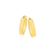 9ct Gold Hammered Oval Hoop Earrings