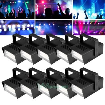 10x Strobe Light Party Led White Lights Halloween Flashing Stage Light for Disco
