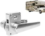 RV Toilet Door Lock, with Brass Lock Cylinder Entry Door Lock for RV, Non-Fading RV Modification Accessories, No Rust Door Latch for Yacht and Car Toilet Pochy