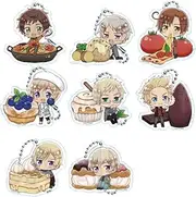 Y Line Hetalia WorldStars Trading Acrylic Key Chain yummy! Ver. Vol. 2 H 2.8 x W 2.8 inches (70 x 70 mm), Box of 8