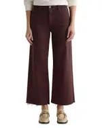 Ag Saige High Rise Wide Leg Crop Jeans in Coffee Bean