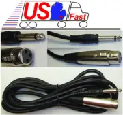 10ft XLR~1/4"Mono Microphone/Mic/PA Audio Cable/Cord/Wire 3pin~6.35mm TS 12ft