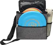 Windspeed Cadet Disc Golf Bag - Portable Waterproof With 10 Discs Capacity, Pro Small Bag With Adjustable Strap for Women and Men (Grey)