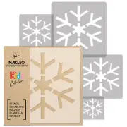 5x reusable PLASTIC Stencils / 13.4" to 3.5" Nursery KIDS Template SNOWFLAKE #2
