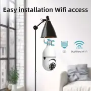 Wifi E27 Smart Light Bulb Security Camera 360 Pan Tilt Indoor Outdoor View APP