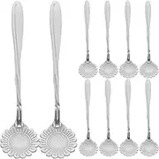 FIXOSHEE 20pcs Stainless Spoons: Flower Tea Mixing Spoons for Milk Dessert Ice Cream Cake Sugar Espresso Stirring Tableware